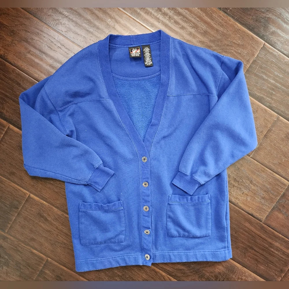 Vintage USA Olympics Blue Cardigan Sweater Small